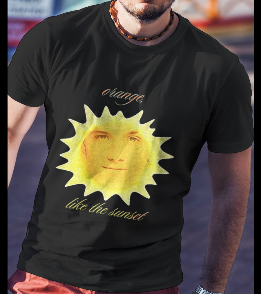 Orange Like The Sunset Face In Sun Design Peeta T-Shirt