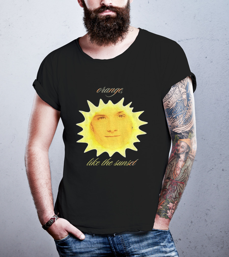 Orange Like The Sunset Face In Sun Design Peeta T-Shirt