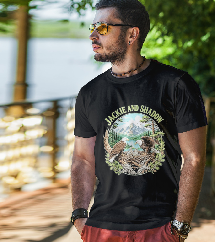 Jackie And Shadow Bald Eagle Family Mountain Nest Nature Lovers T-Shirt