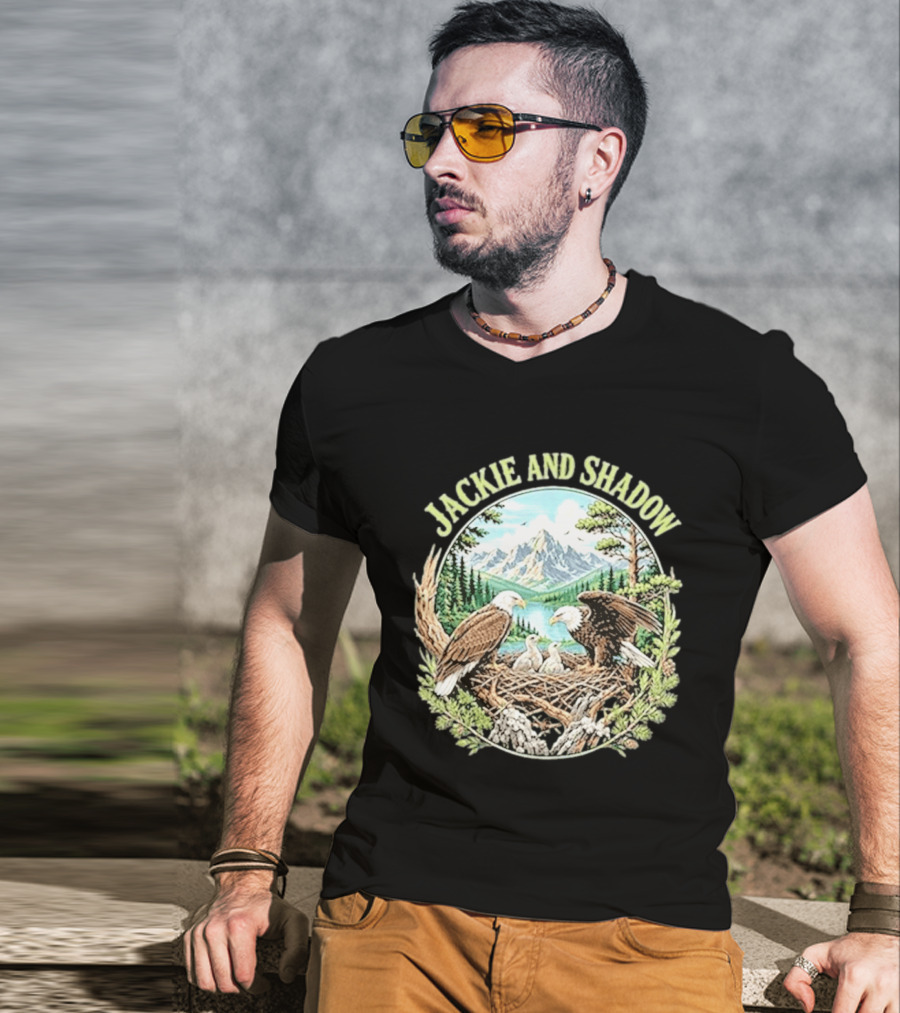 Jackie And Shadow Bald Eagle Family Mountain Nest Nature Lovers T-Shirt