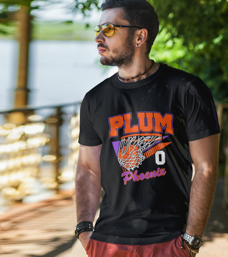Phoenix Suns Plum Basketball Hoop Net Number 0 T-Shirt