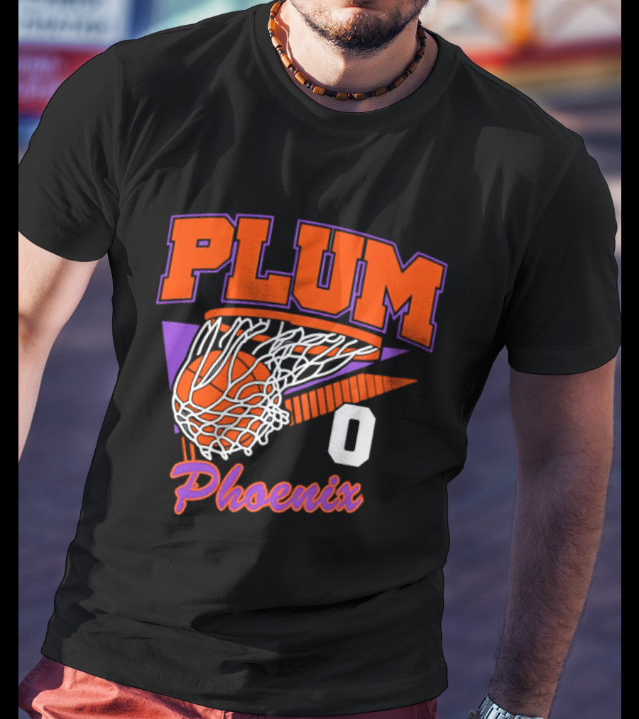 Phoenix Suns Plum Basketball Hoop Net Number 0 T-Shirt