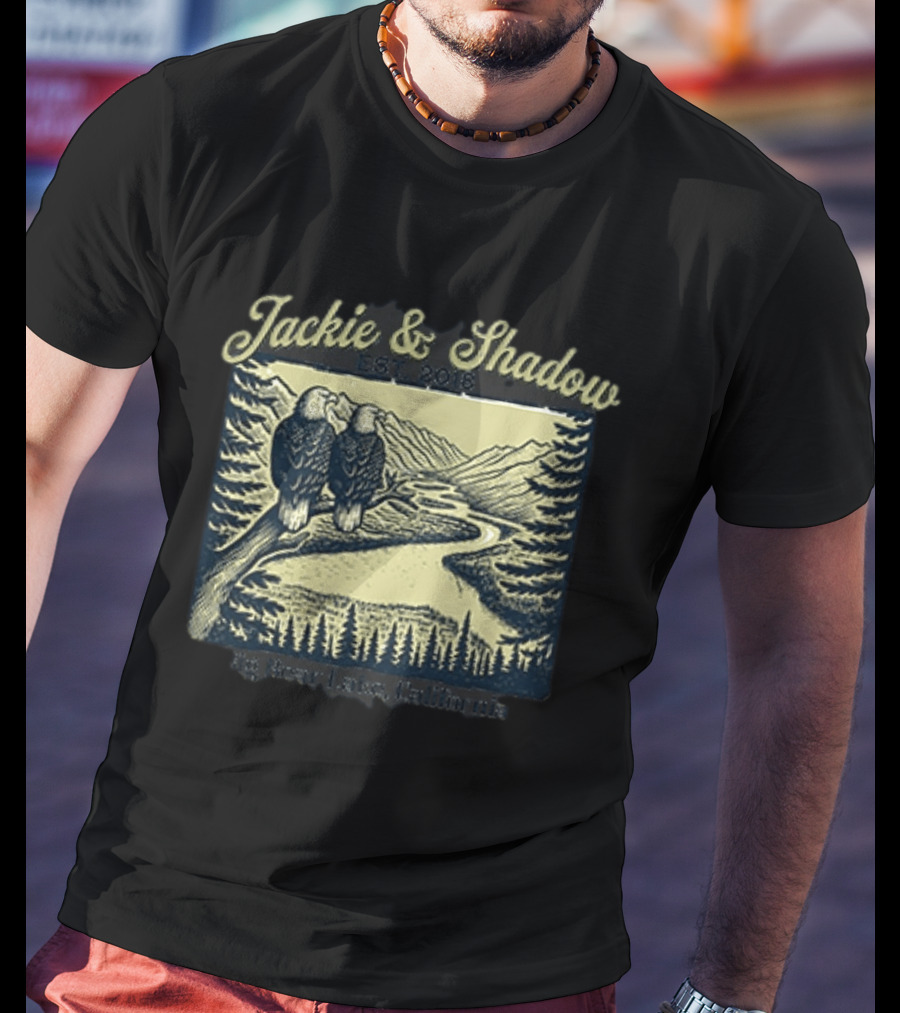 Jackie And Shadow Big Bear Lake Eagles Est 2018 Wildlife Scene T-Shirt