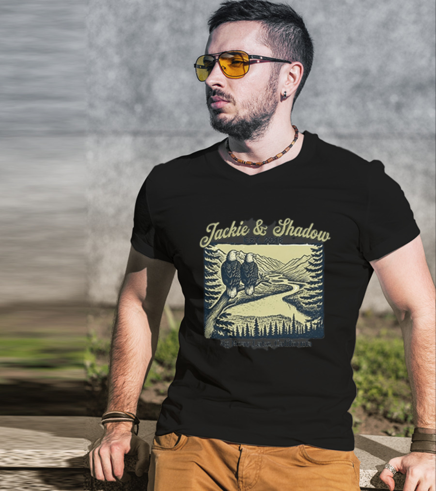 Jackie And Shadow Big Bear Lake Eagles Est 2018 Wildlife Scene T-Shirt