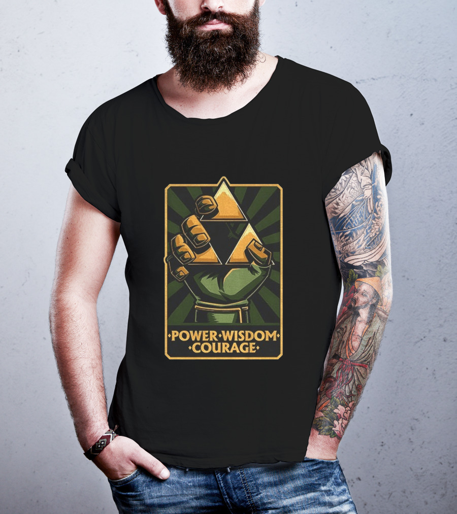 Power Wisdom Courage Triforce Hand The Legend Of Zelda T-Shirt