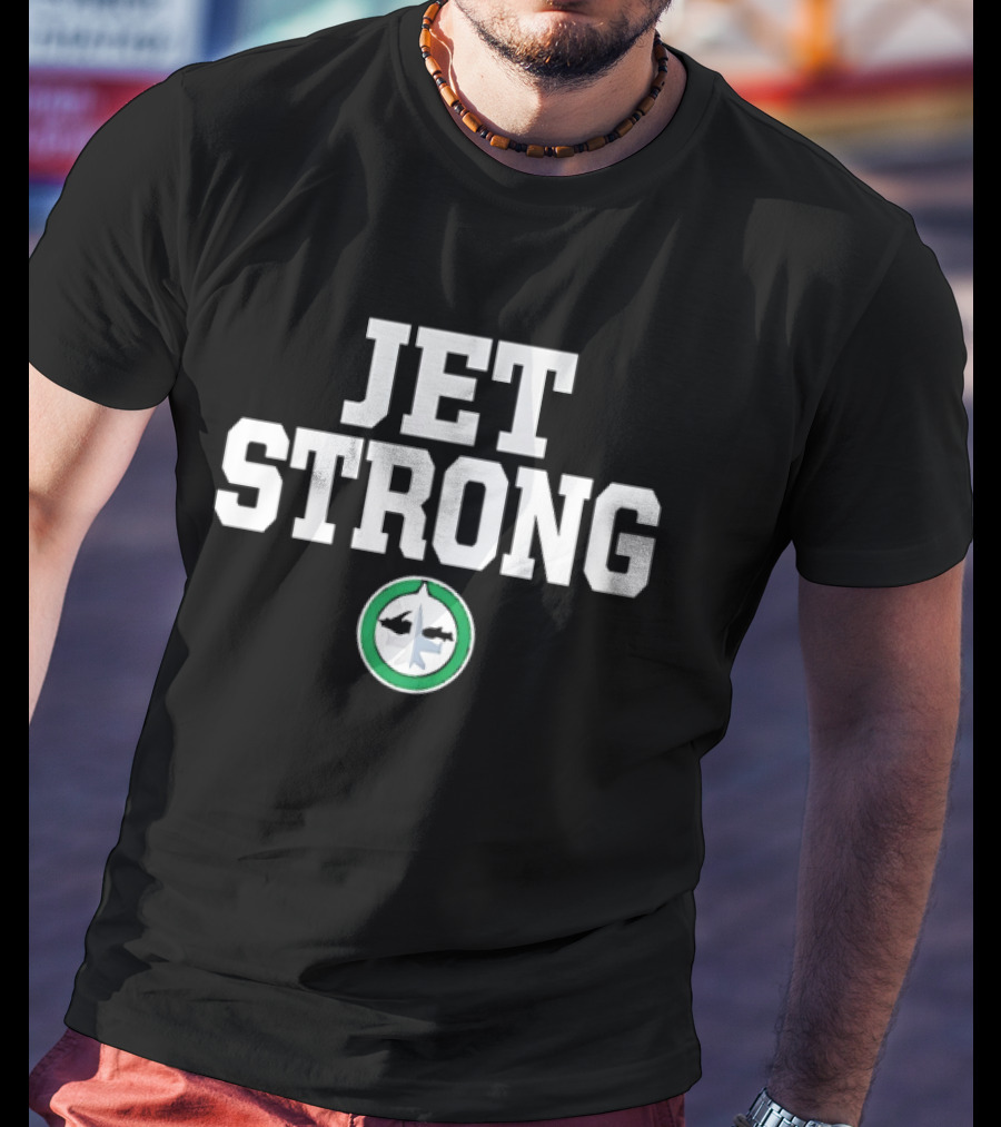 JET STRONG Dark Green Circular Fighter Aircraft T-Shirt