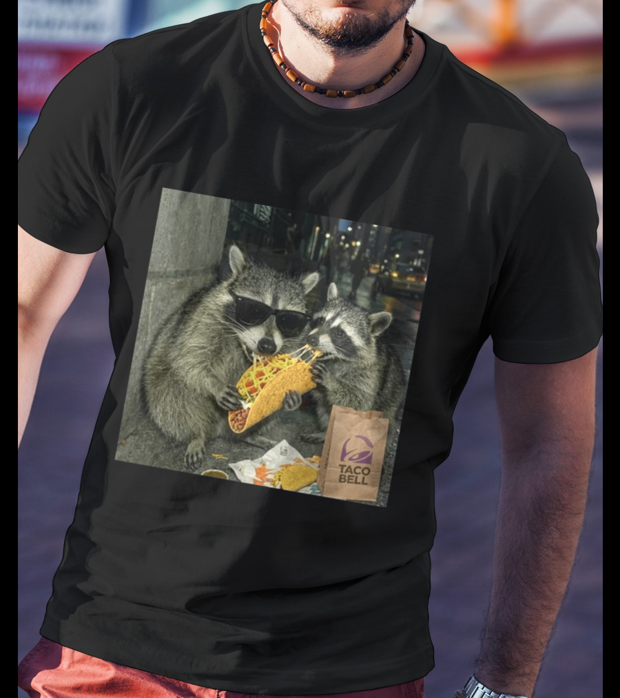 Taco Bell Raccoons Enjoying A Tasty Street Taco Night T-Shirt