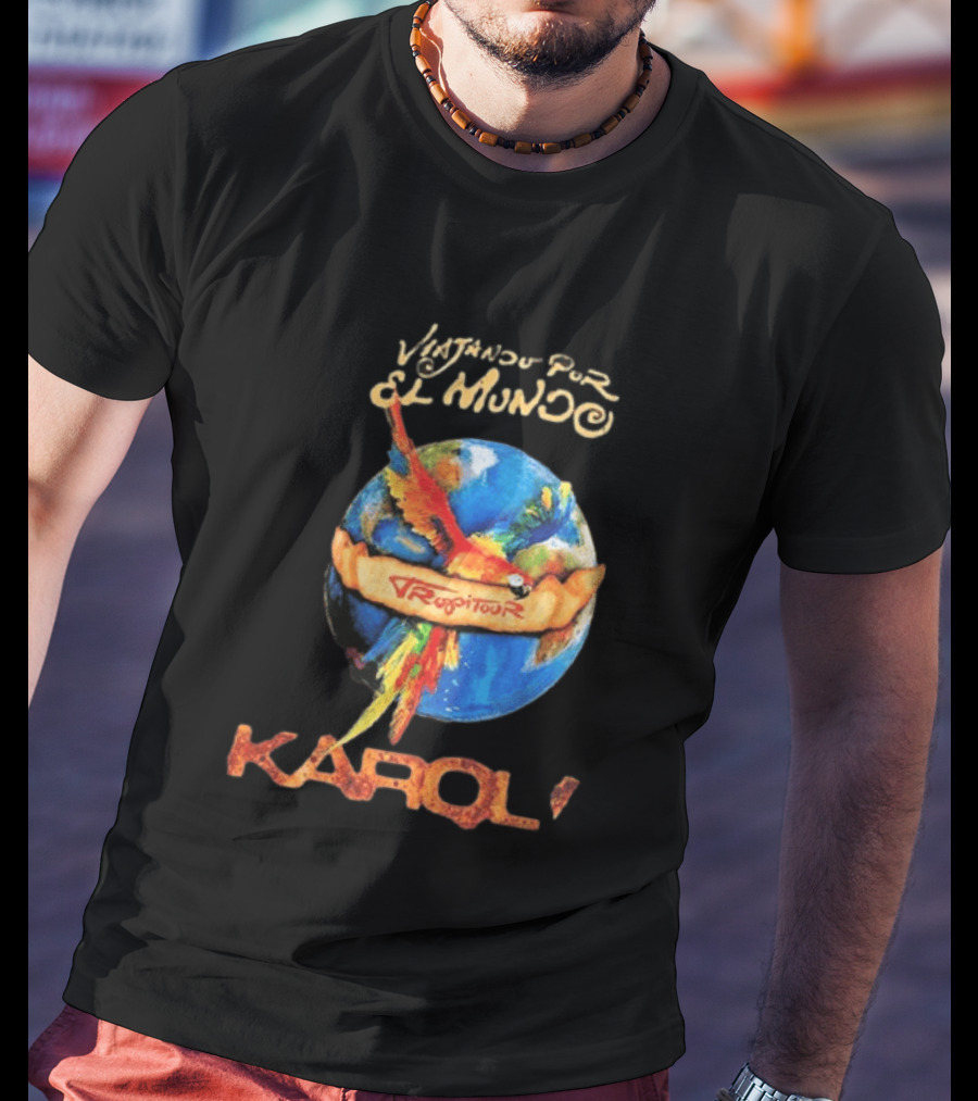 Viajando Por El Mundo Tropitour 2026 Karol G Dates T-Shirt