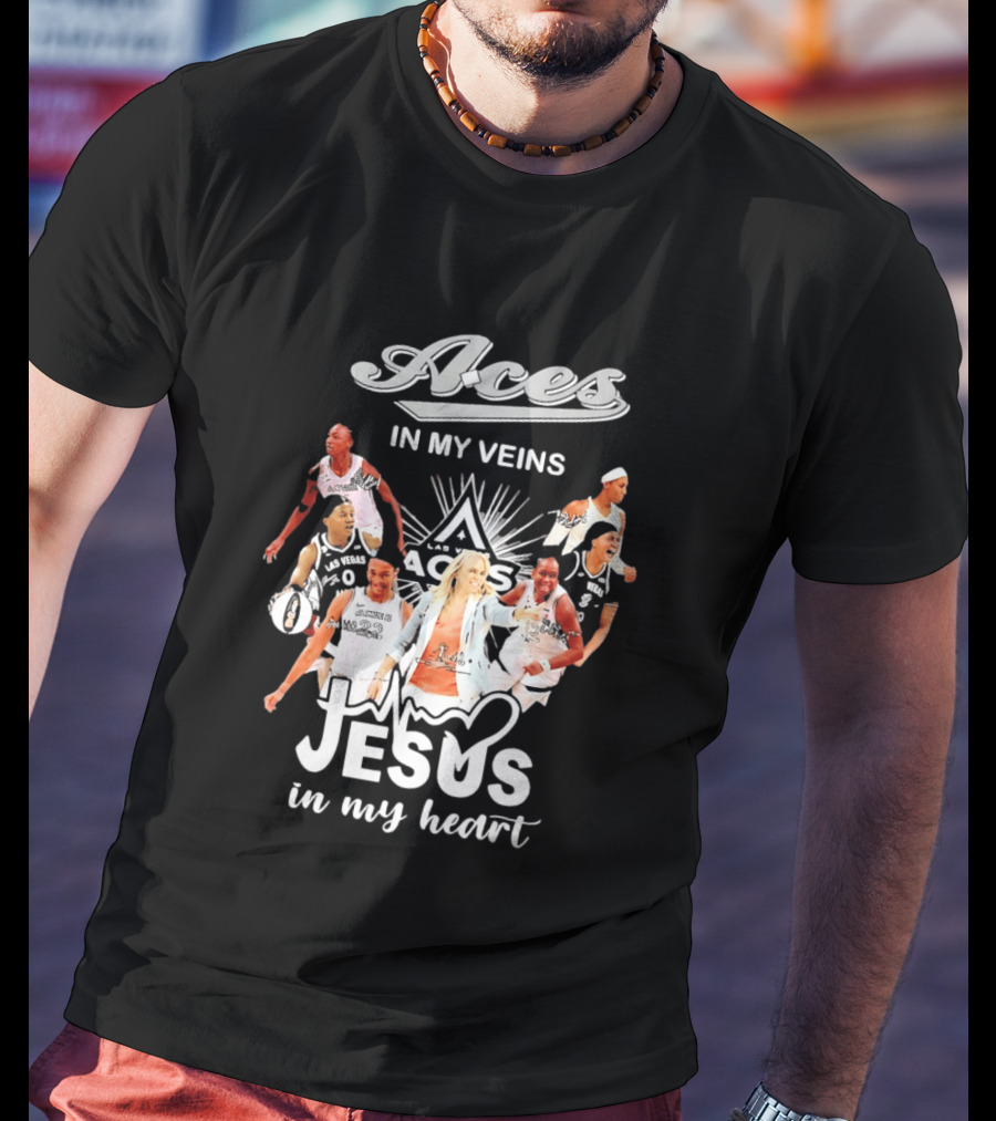 Las Vegas Aces In My Veins Jesus In My Heart WNBA 2026 T-Shirt