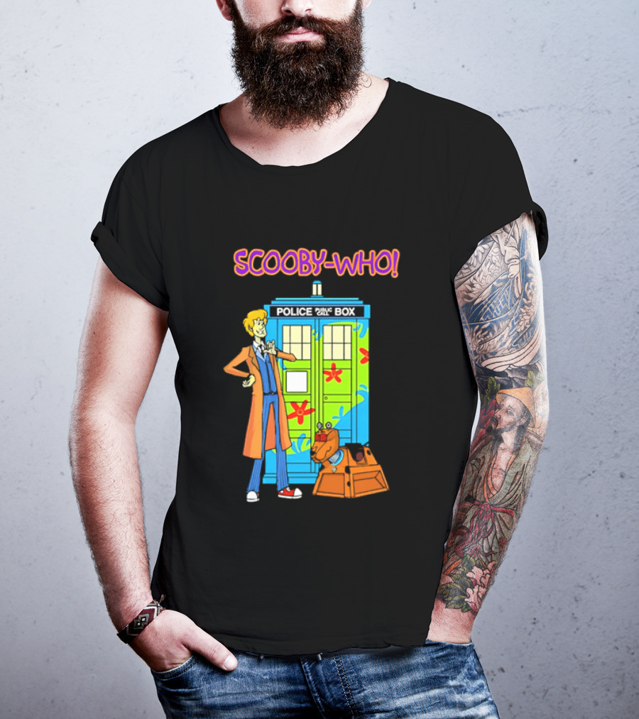 Scooby Who Shaggy Tenth Doctor Mystery Machine Painted Tardis K9 Robot T-Shirt