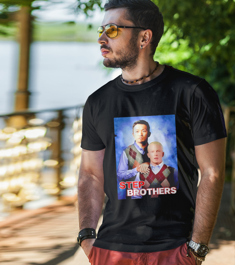 Step Brothers Two Men Argyle Vests Blue T-Shirt