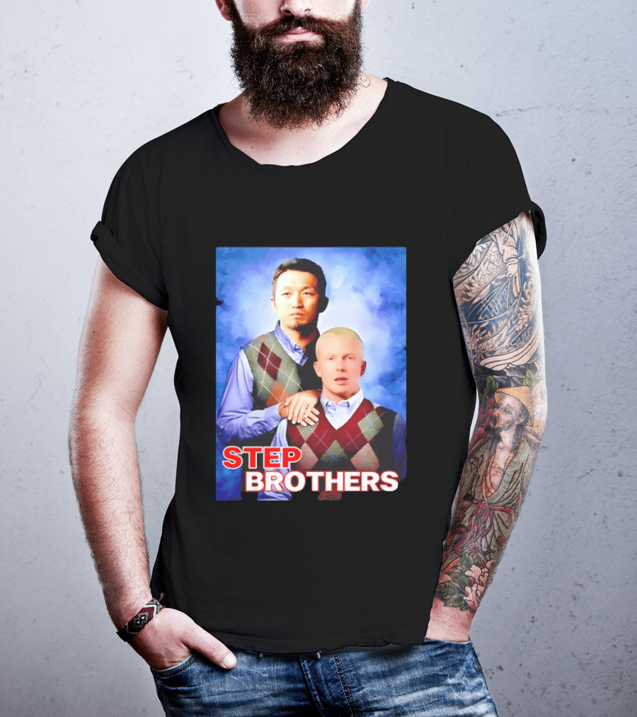 Step Brothers Two Men Argyle Vests Blue T-Shirt