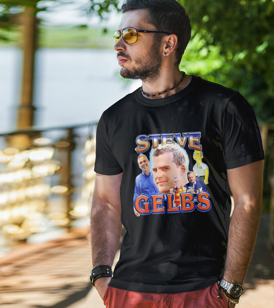 Steve Gelbs Bootleg Photo Collage Simpsonized Cartoon Hot Dog Suit T-Shirt
