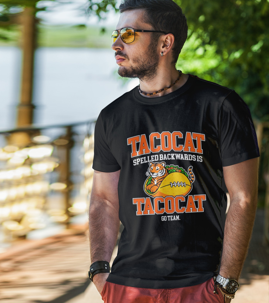 Tacocat Spelled Backwards Is Tacocat Go Team Tiger Taco T-Shirt