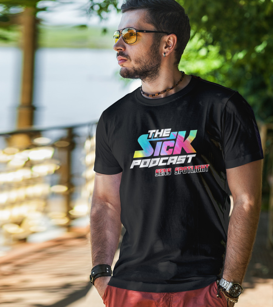 The Sick Podcast Sens Spotlight Colorful Neon Gradient T-Shirt