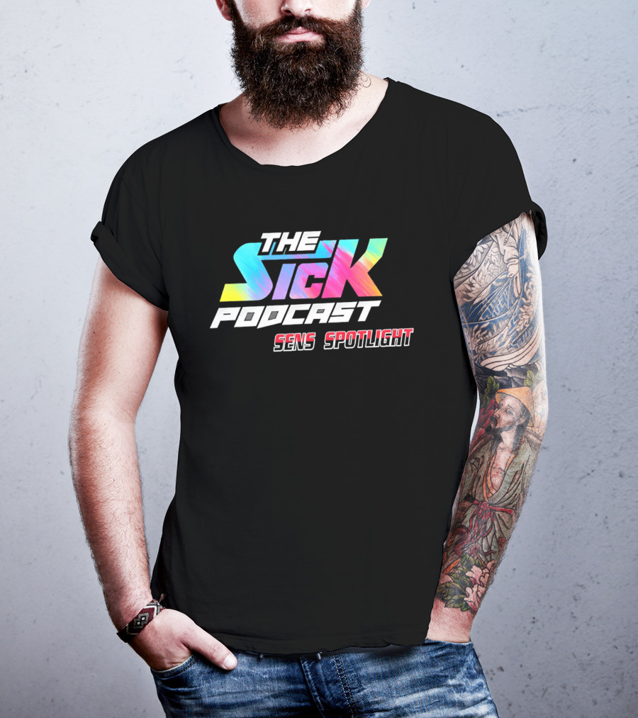 The Sick Podcast Sens Spotlight Colorful Neon Gradient T-Shirt