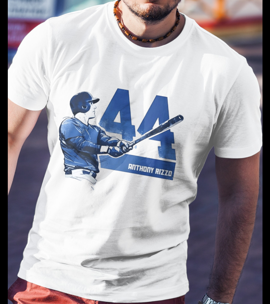 Anthony Rizzo 44 Swinging Blue Baseball Batter T-Shirt