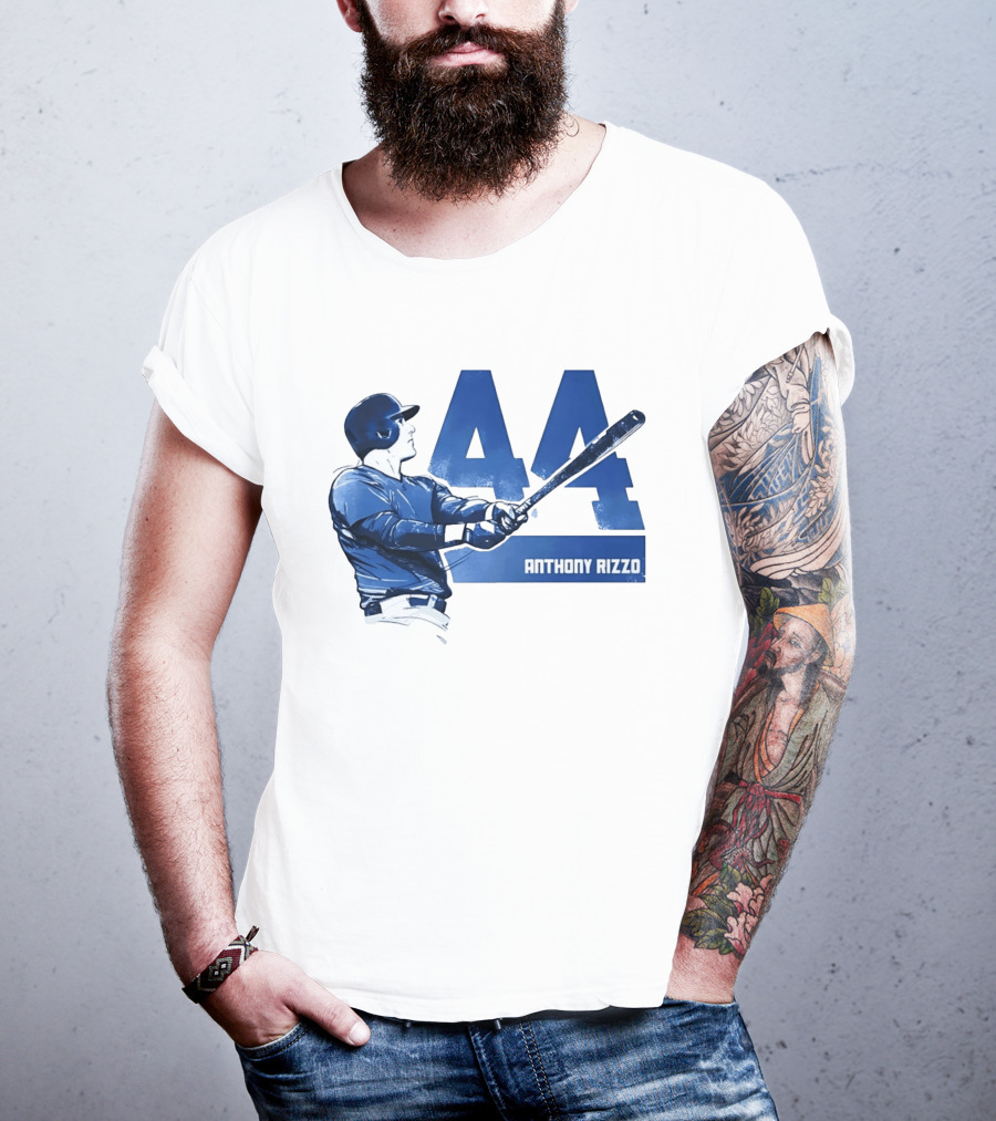 Anthony Rizzo 44 Swinging Blue Baseball Batter T-Shirt