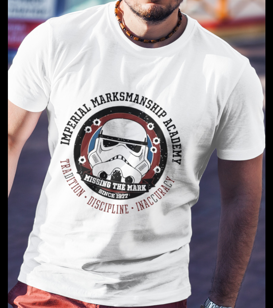 Imperial Marksmanship Academy Missing The Mark Since 1977 Tradition Discipline Inaccuracy Trooper Mask T-Shirt