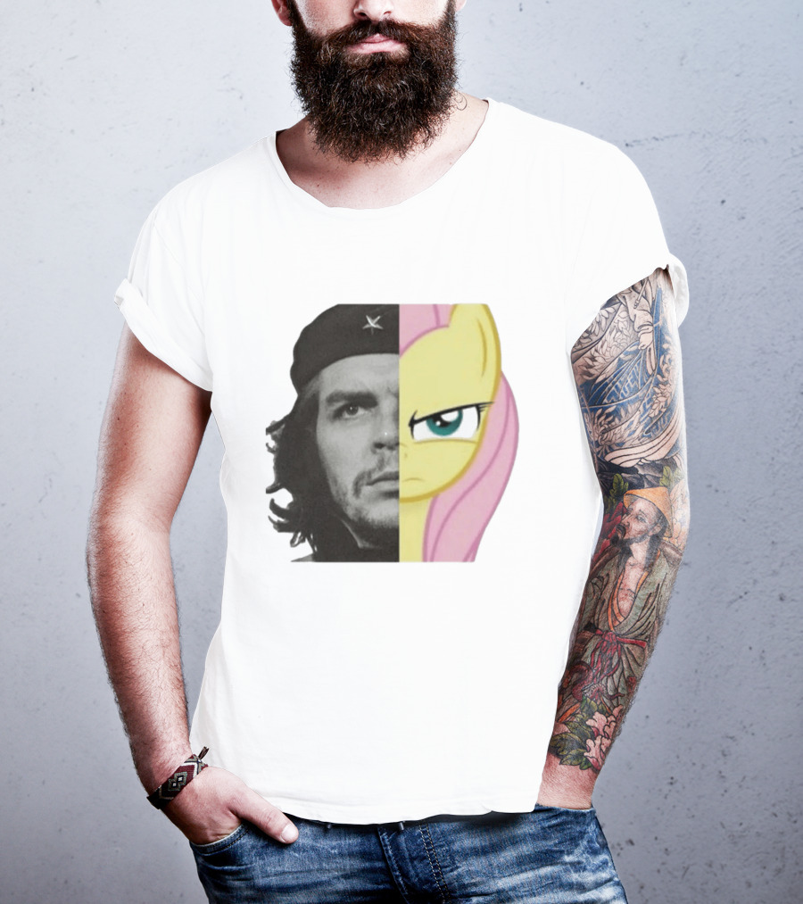 Che Guevara Fluttershy Crossover Fusion Face Mashup T-Shirt