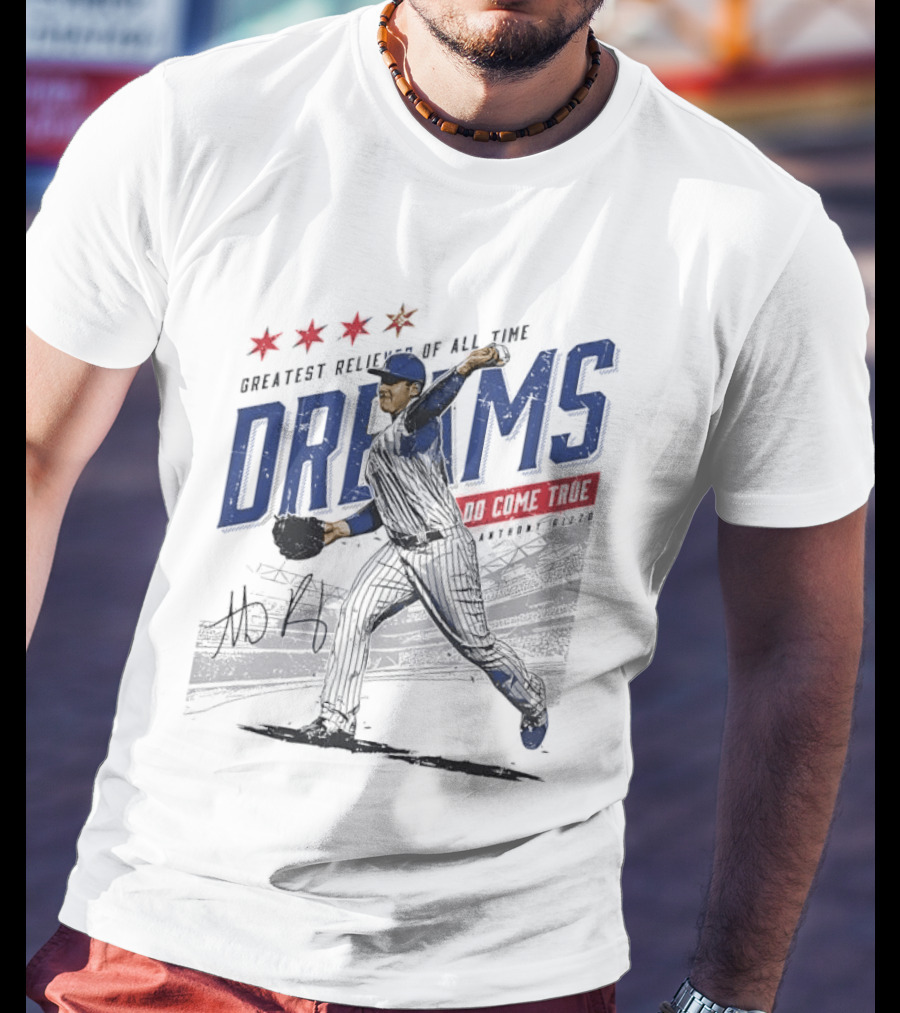 Chicago Cubs Greatest Reliever Of All Time Dreams Do Come True Anthony Rizzo Pitching Stadium Halftone T-Shirt