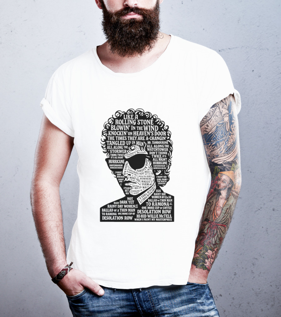 Like A Rolling Stone Blowin In The Wind Knockin On Heaven's Door Bob Dylan Song Titles T-Shirt