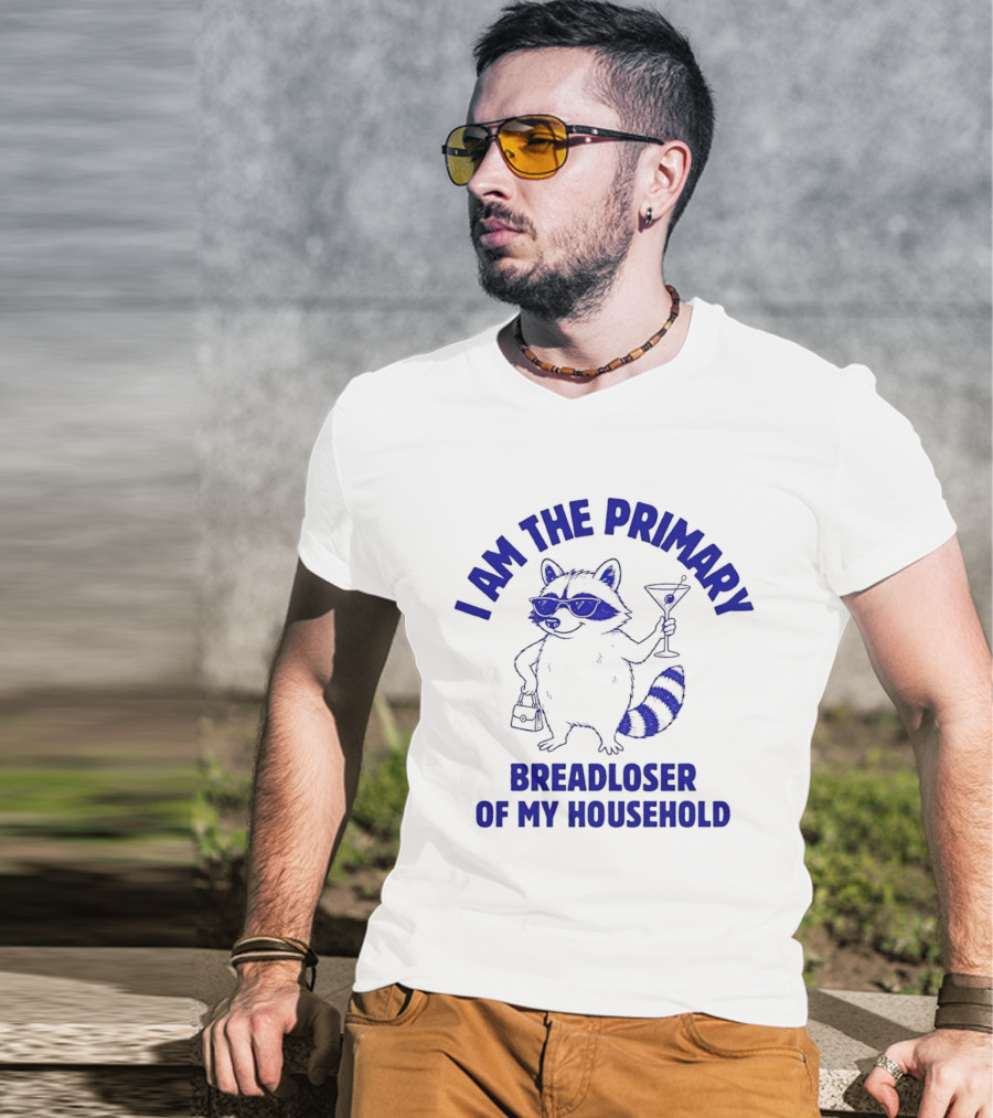 I Am The Primary Breadloser Of My Household Raccoon Sunglasses Martini Handbag T-Shirt
