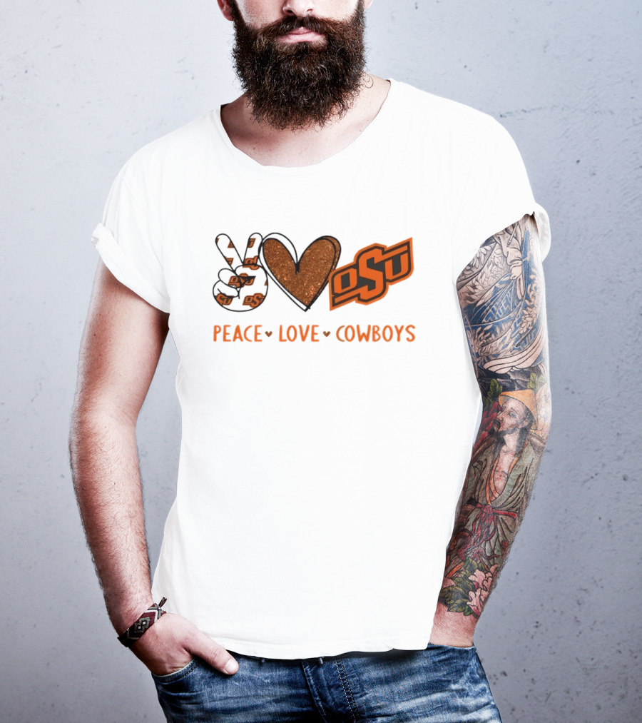 Peace Love OSU Oklahoma State Cowboys T-Shirt
