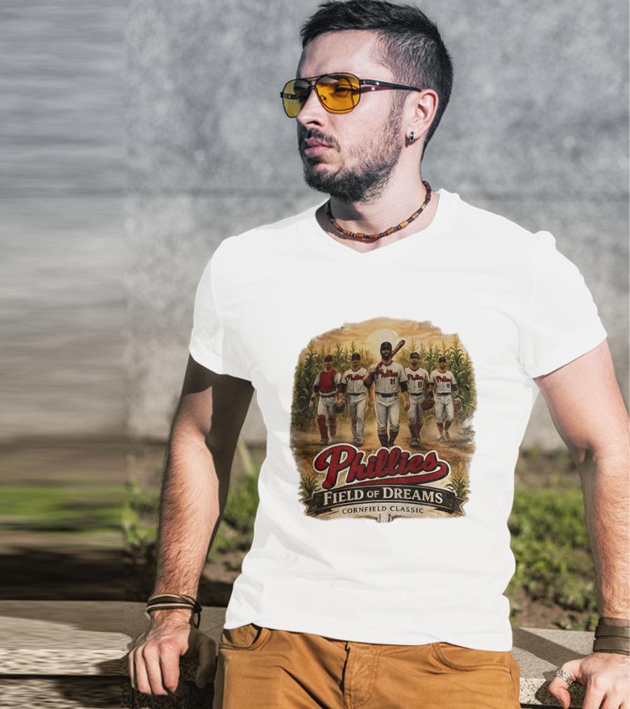 Phillies Field Of Dreams Cornfield Classic Vintage Baseball Magic T-Shirt