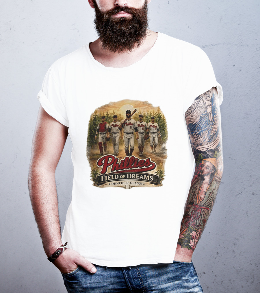 Phillies Field Of Dreams Cornfield Classic Vintage Baseball Magic T-Shirt