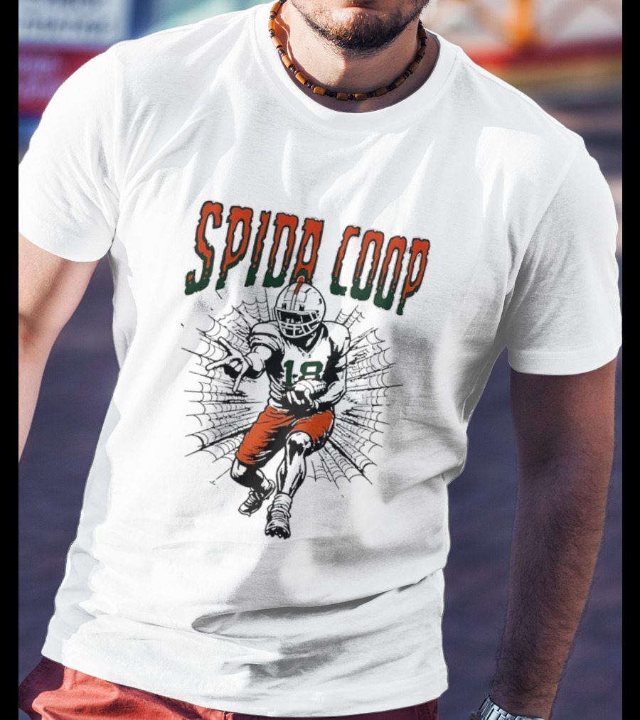 Spida Coop Miami Hurricanes Football Player Web T-Shirt