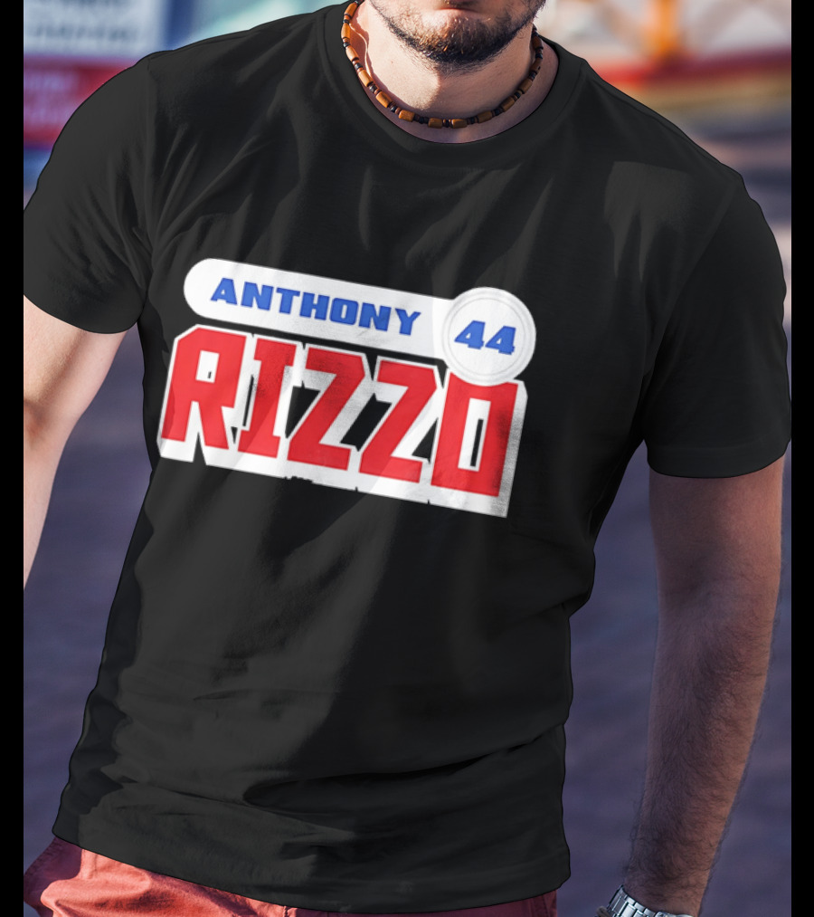 Anthony Rizzo 44 Red Blue Block Jersey Number T-Shirt