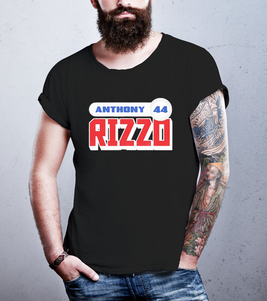 Anthony Rizzo 44 Red Blue Block Jersey Number T-Shirt