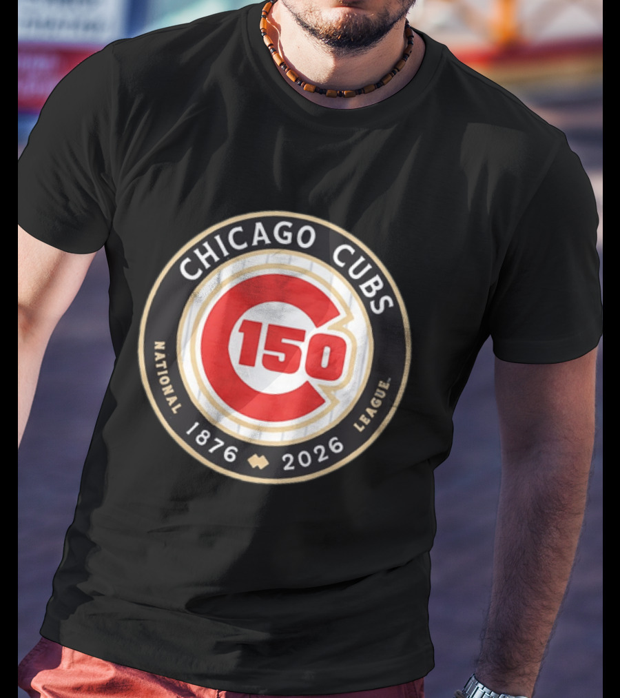 Chicago Cubs National League 150th Anniversary 1876 2026 Pinstripes T-Shirt