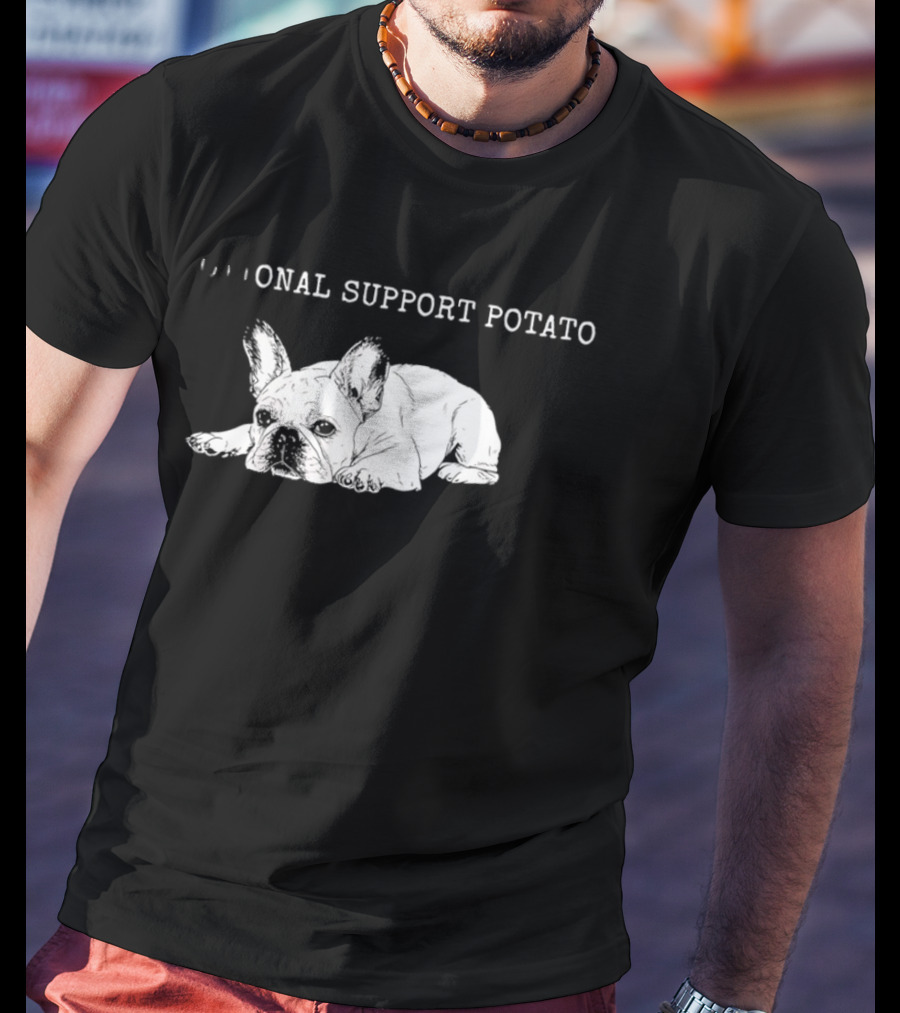 Emotional Support Potato French Bulldog Dog Lovers Humor T-Shirt
