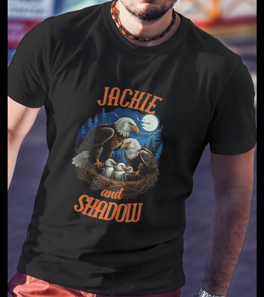 Jackie And Shadow Bald Eagles Together In Nest Under Moonlight 2012 2026 T-Shirt