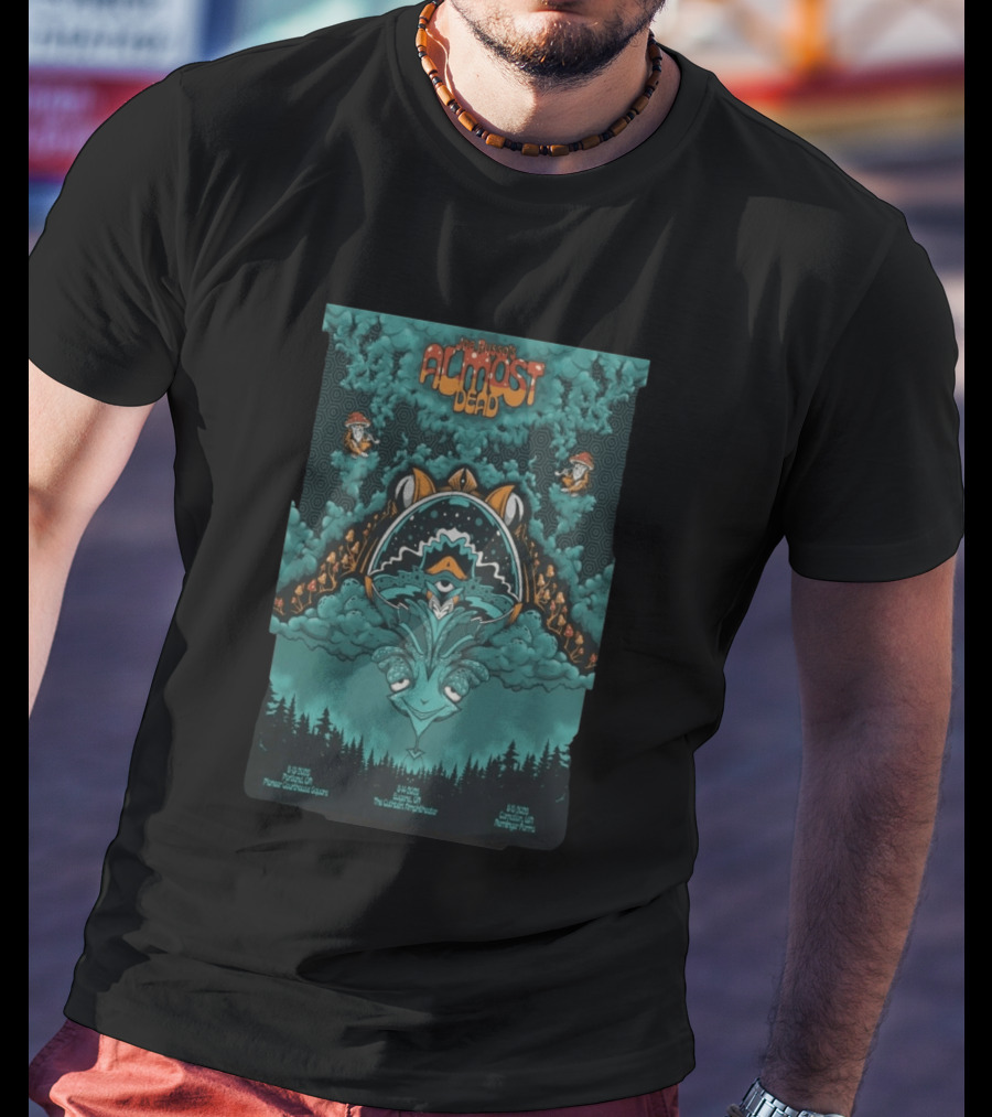 Joe Russo's Almost Dead Tour 2026 Portland Pioneer Courthouse Square Eugene Cuthbert Amphitheater Carnation Remlinger Farms Psychedelic T-Shirt