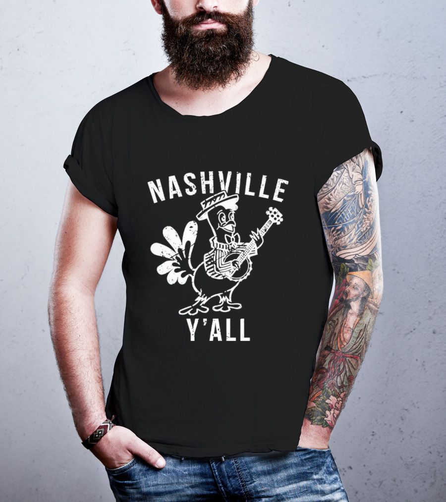 Nashville Y'all Turkey Playing Guitar T-Shirt