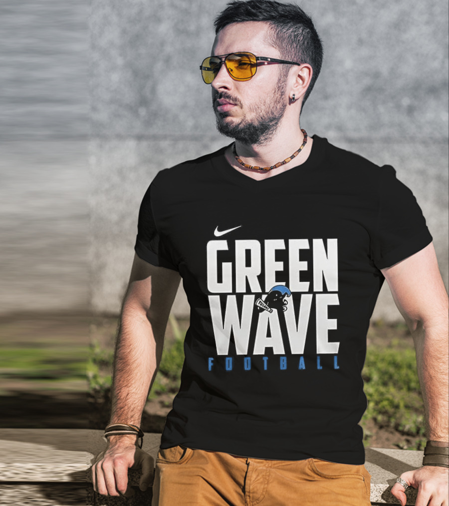 Nike Green Wave Football Tulane T-Shirt