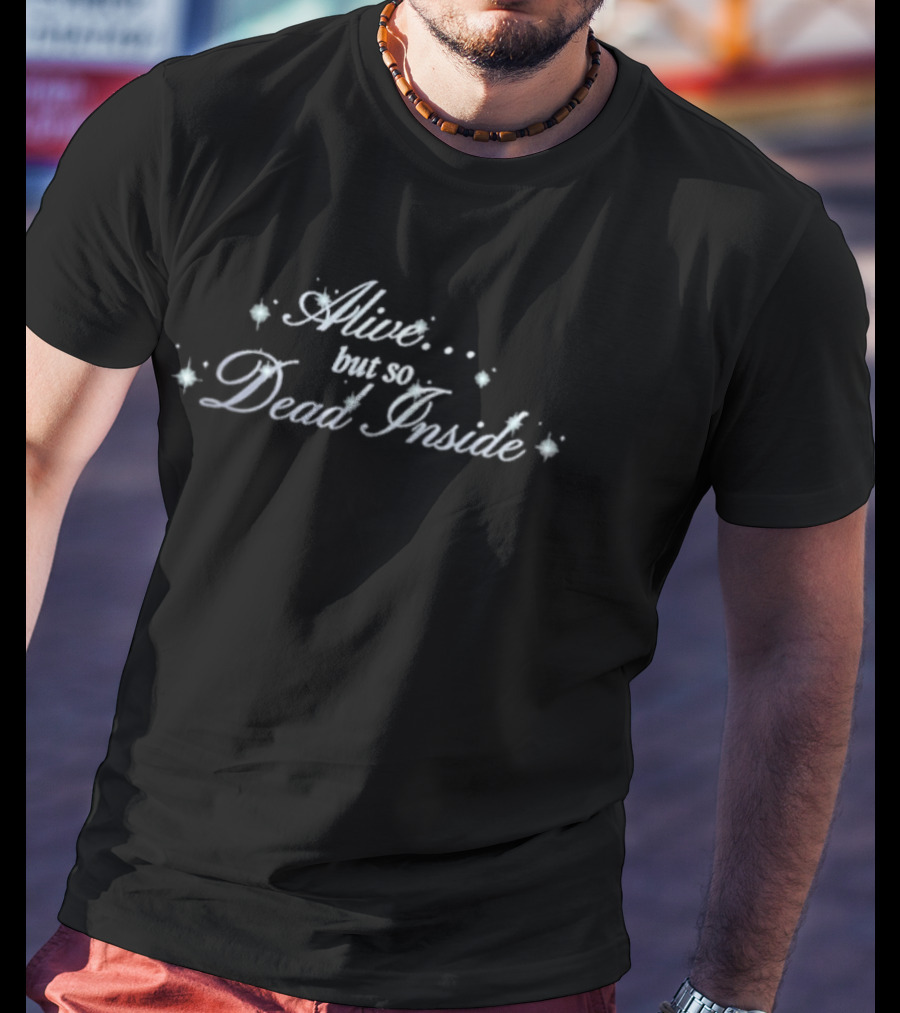 Hannah Diamond Fade Away Alive But So Dead Inside Text With Stars T-Shirt