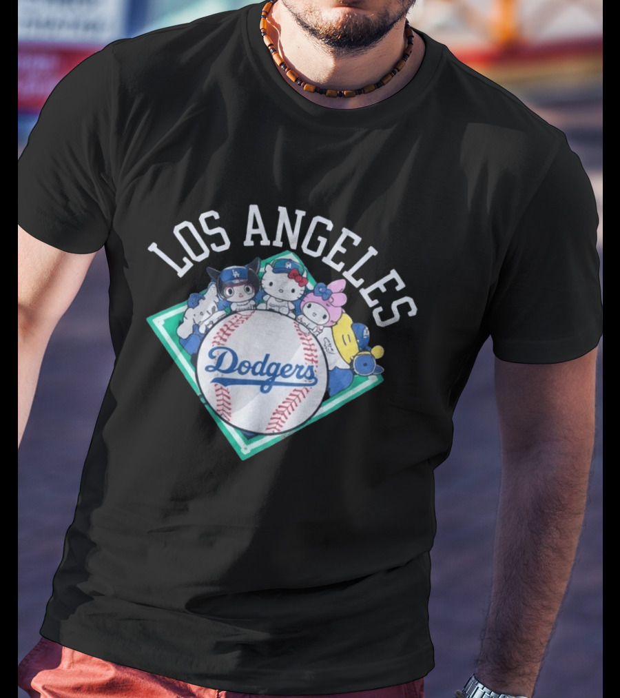 Hello Kitty And Friends Los Angeles Dodgers Collaboration T-Shirt