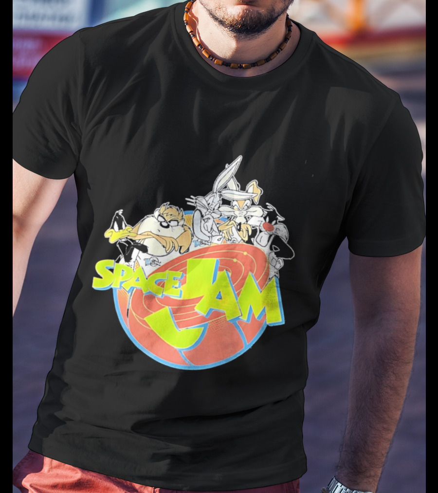 Space Jam Looney Tunes Characters Dynamic Pose T-Shirt