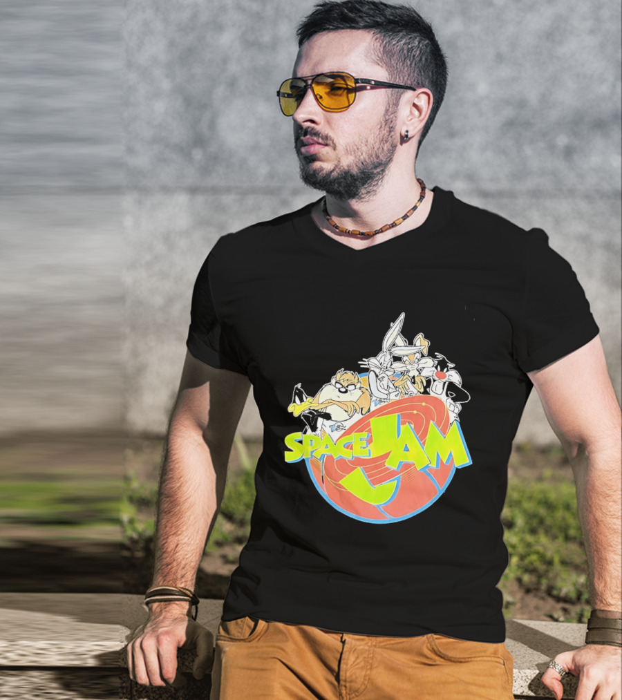 Space Jam Looney Tunes Characters Dynamic Pose T-Shirt