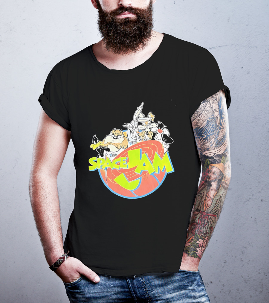 Space Jam Looney Tunes Characters Dynamic Pose T-Shirt