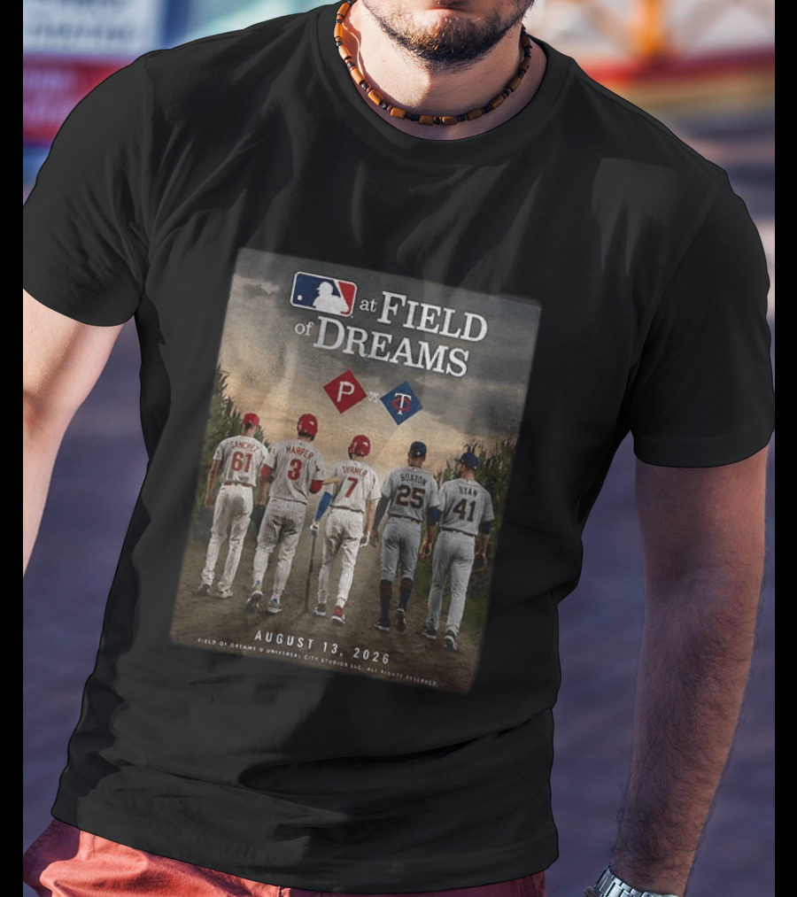 Phillies Vs Twins MLB At Field Of Dreams August 13 2026 T-Shirt