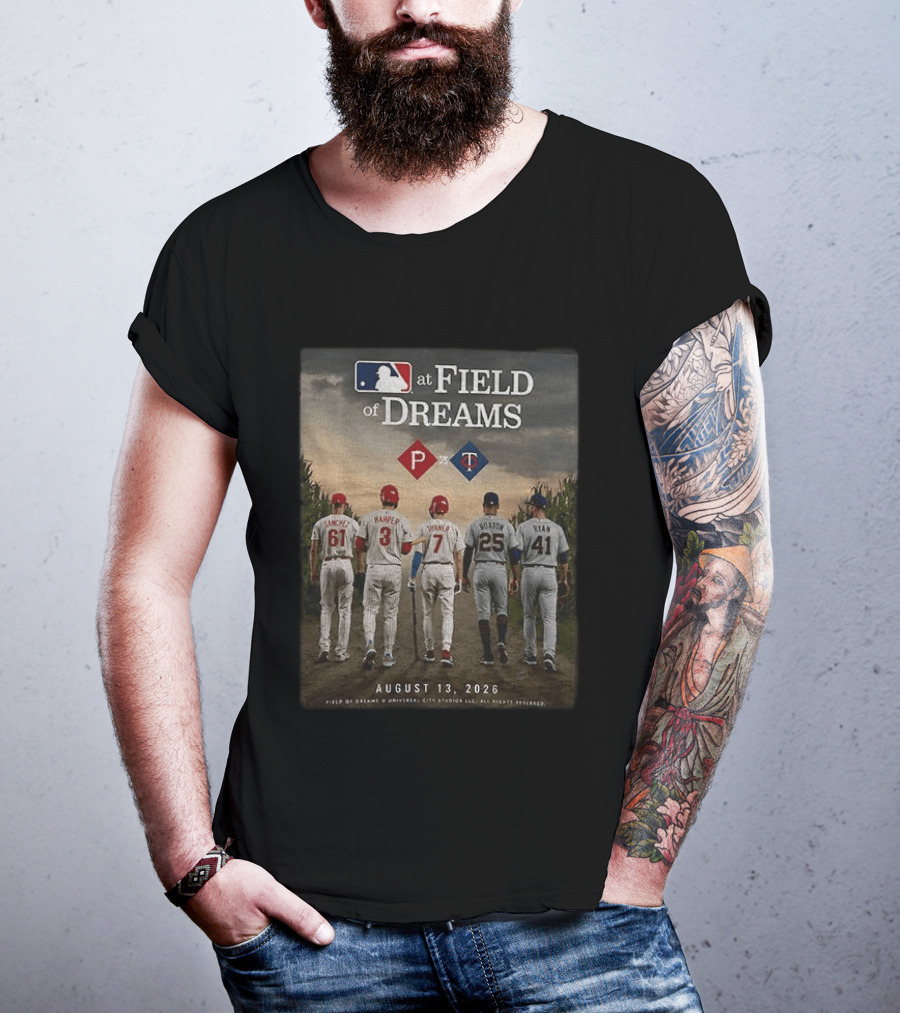 Phillies Vs Twins MLB At Field Of Dreams August 13 2026 T-Shirt