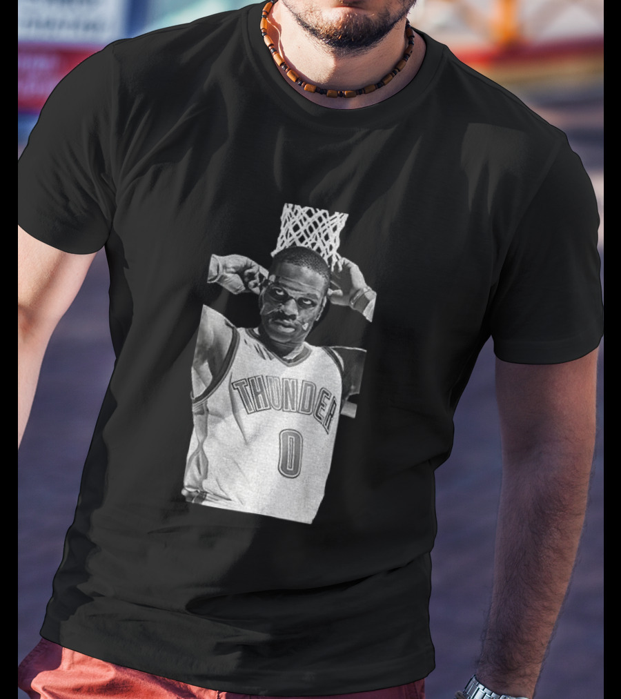Russell Westbrook Masked OKC Thunder Basketball Legend Iconic Number 0 T-Shirt
