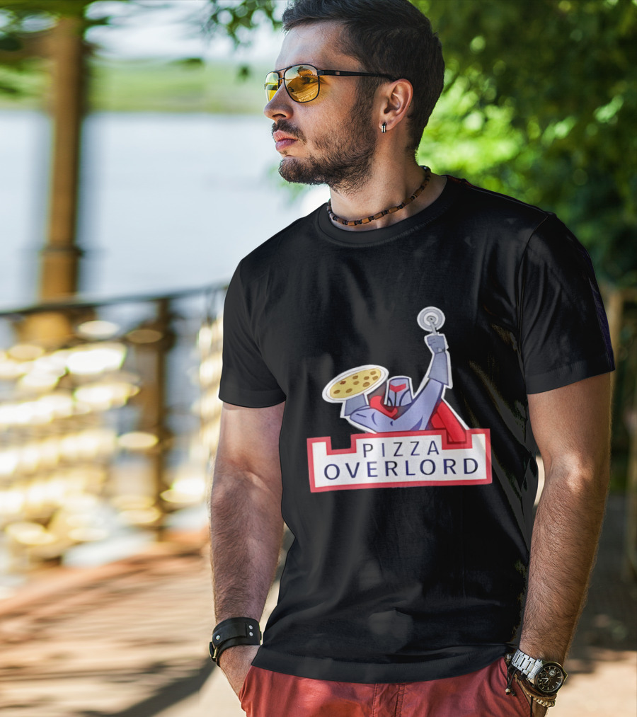 Pizza Overlord Knight With Pizza Slice And Cutter T-Shirt