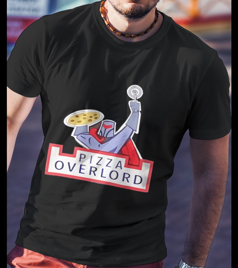 Pizza Overlord Knight With Pizza Slice And Cutter T-Shirt