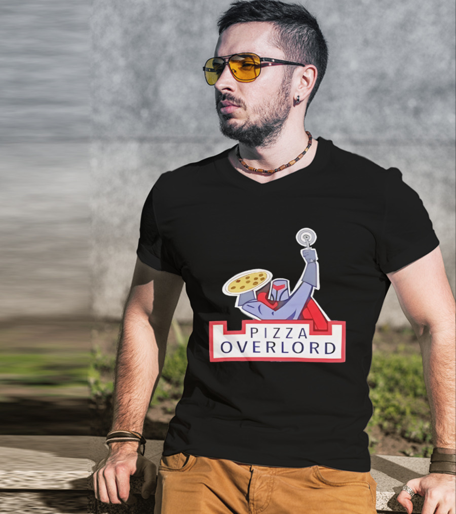 Pizza Overlord Knight With Pizza Slice And Cutter T-Shirt